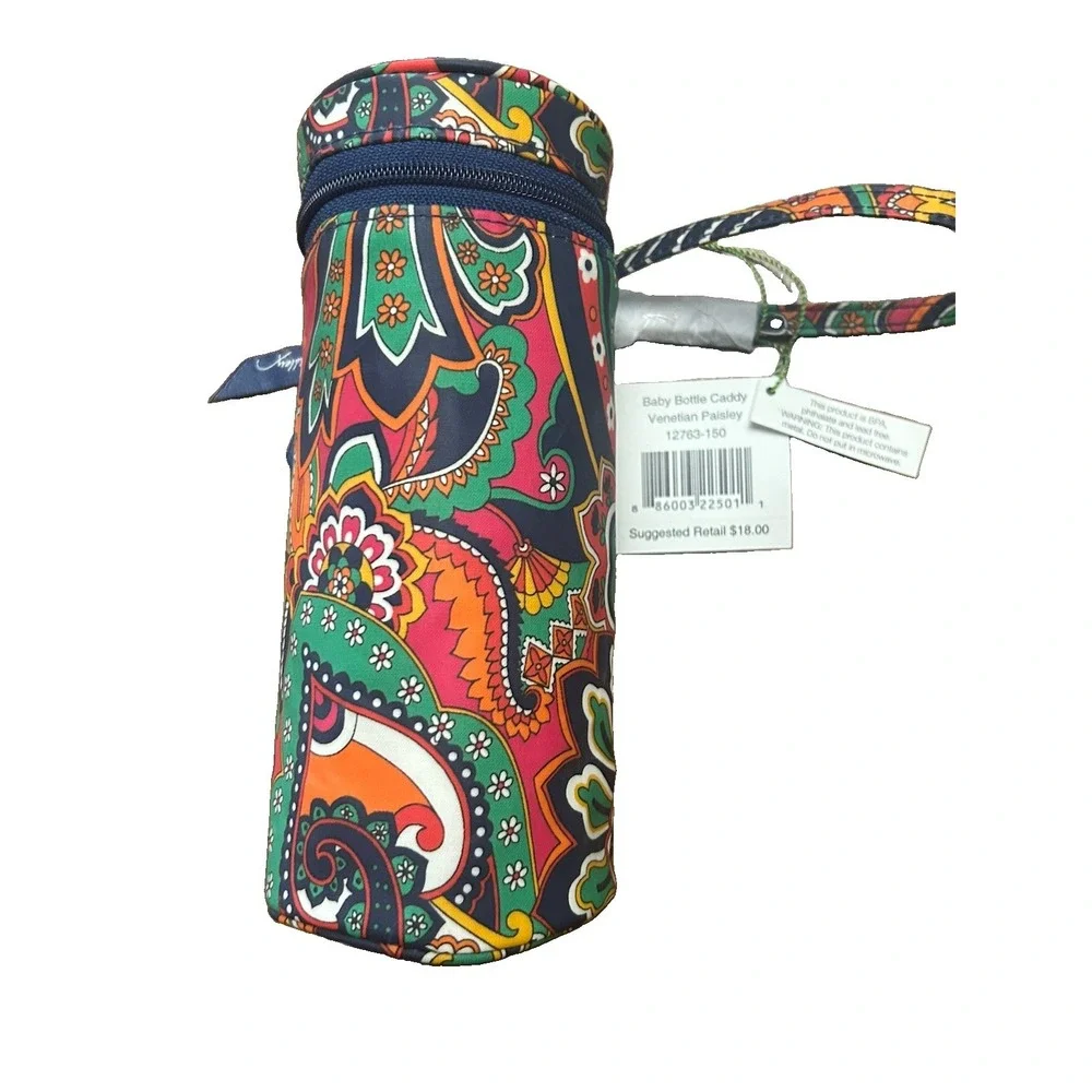 Vera Bradley NWT Baby Bottle Caddy Venetian paisley Pattern Insulated 8in X 3.5